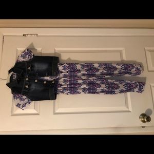 Denim vest and jumpsuit set